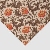 William Morris Anemone, Beige, Brown en Rust Tissuepapier (Detail)