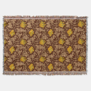 William Morris Anemone, Brown en Mustard Gold Deken