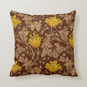 William Morris Anemone, Brown en Mustard Gold Kussen