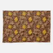 William Morris Anemone, Brown en Mustard Gold Theedoek (Horizontaal)