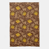 William Morris Anemone, Brown en Mustard Gold Theedoek (Verticaal)