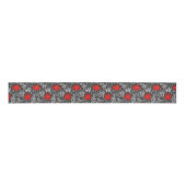 William Morris Anemone, Grey/Grey en Red Grosgrain Lint (Voorkant)