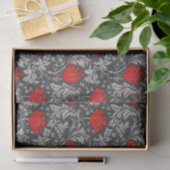 William Morris Anemone, Grey/Grey en Red Tissuepapier (Geschenk)