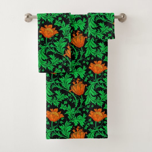 William Morris Anemone, orange, vert et noir (En situation)