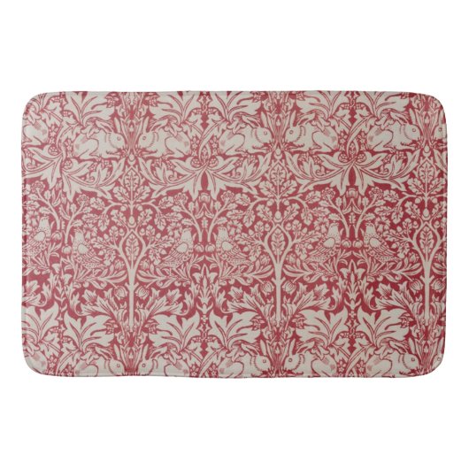 William Morris  Animals Birds Rabbits Pink Badmat (Voorkant)