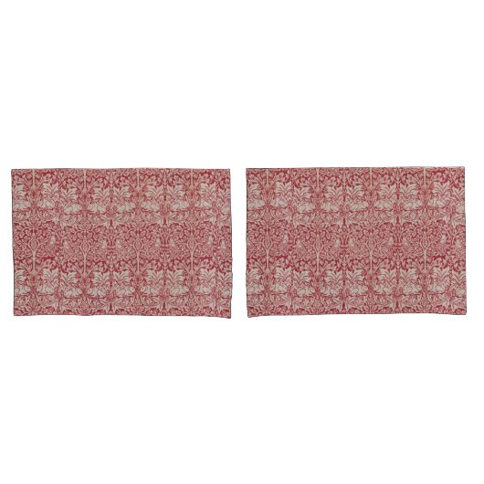 William Morris  Animals Birds Rabbits Pink Kussensloop (Voorkant-Set)