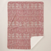 William Morris  Animals Birds Rabbits Pink Sherpa Deken (Voorkant)