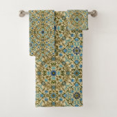 William Morris - Antiek 1873 Vine & Flower Pattern Bad Handdoek (Insitu)