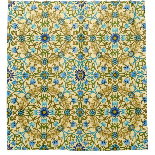 William Morris Antiek 1873 Vine & Flower Pattern Douchegordijn (Voorkant)