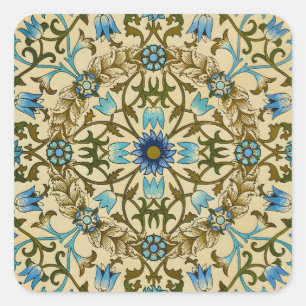 William Morris - Antiek 1873 Vine & Flower Pattern Vierkante Sticker