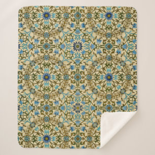 William Morris Antiek 1873 Wijnstok & Bloemmotief Sherpa Deken