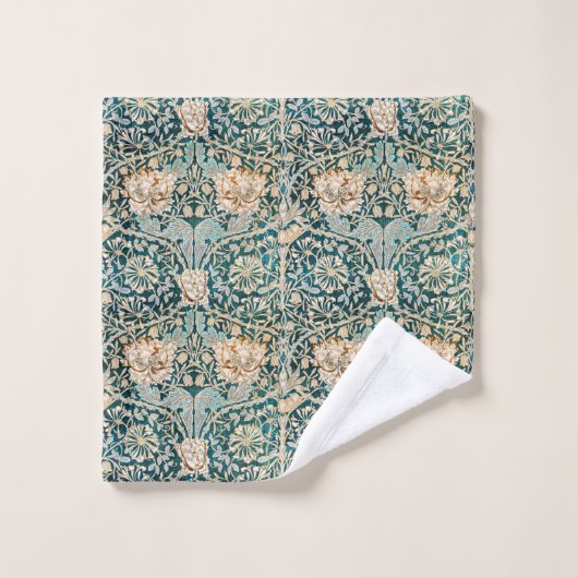 William Morris Antiek Honeysuckle Floral Pattern Bad Handdoek (Wasdoekje)