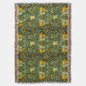 William Morris Antiek Honeysuckle Floral Pattern Deken (Voorkant Verticaal)
