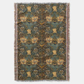 William Morris Antiek Honeysuckle Floral Pattern Deken (Voorkant Verticaal)