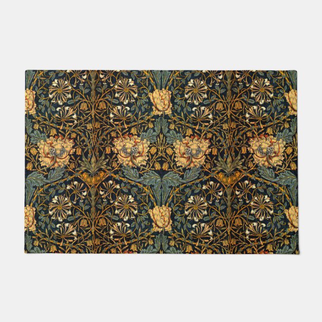 William Morris Antiek Honeysuckle Floral Pattern Deurmat (Voorkant)