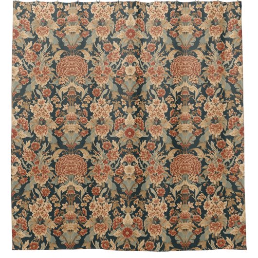 William Morris Antiek Honeysuckle Floral Pattern Douchegordijn (Voorkant)