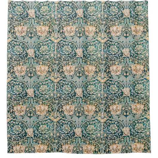 William Morris Antiek Honeysuckle Floral Pattern Douchegordijn (Voorkant)
