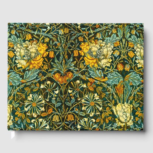 William Morris Antiek Honeysuckle Floral Pattern Gastenboek (Voorkant)