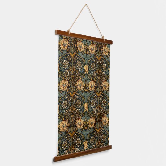 William Morris Antiek Honeysuckle Floral Pattern Hangend Wandkleed (Gebogen)