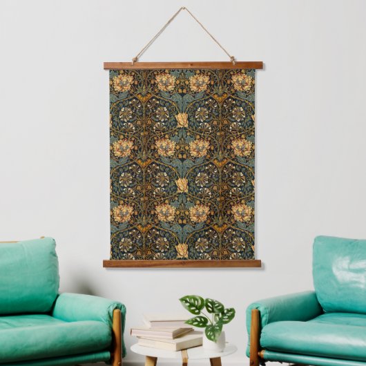 William Morris Antiek Honeysuckle Floral Pattern Hangend Wandkleed (Woonkamer)