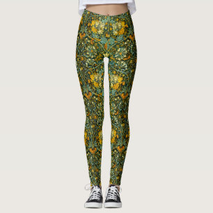 William Morris Antiek Honeysuckle Floral Pattern Leggings