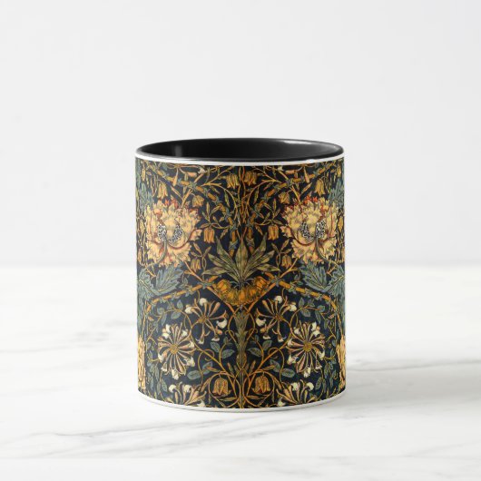 William Morris Antiek Honeysuckle Floral Pattern Mok (Midden)