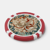 William Morris Antiek Honeysuckle Floral Pattern Poker Chips (Enkel)