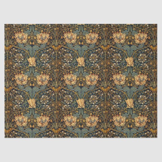 William Morris Antiek Honeysuckle Floral Pattern Tissuepapier (Voorkant)