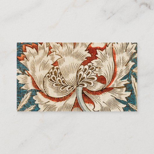 William Morris Antiek Honeysuckle Floral Pattern Visitekaartje (Achterkant)