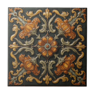 William Morris Antiek Kamperfoelie Bloempatroon Tegeltje