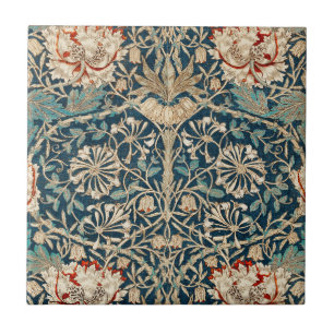 William Morris Antieke Kamperfoelie Bloem Tegeltje