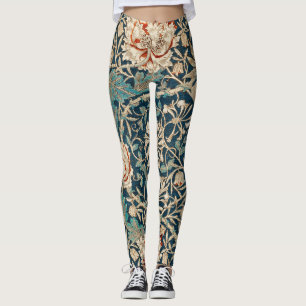 William Morris Antieke Kamperfoelie Bloemmotief Leggings