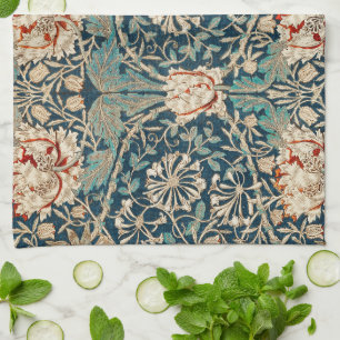 William Morris Antieke Kamperfoelie Bloemmotief Theedoek