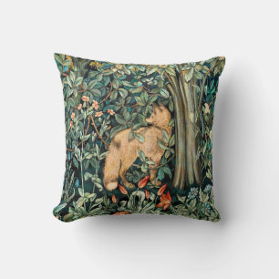 William Morris antieke vos bos tapijt kunst Kussen