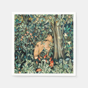 William Morris antieke vos bos tapijt kunst Servet