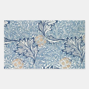 William Morris Apple Flower Floral Design Rechthoekige Sticker