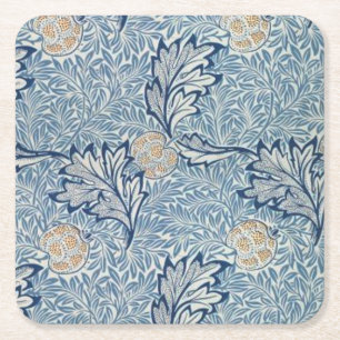 William Morris Apple Flower Floral Design Vierkante Kartonnen Onderzetter