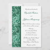 William Morris Aqua Feuilles Faire-part de mariage (Devant)