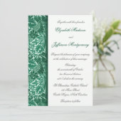 William Morris Aqua Feuilles Faire-part de mariage (Debout devant)