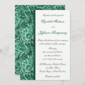 William Morris Aqua Feuilles Faire-part de mariage (Devant / Derrière)