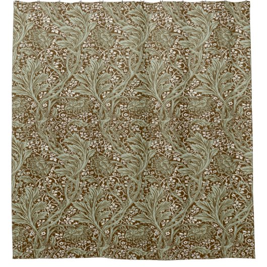 William Morris Arcadia Floral Pattern Classic Douchegordijn (Voorkant)