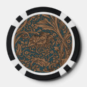 William Morris Arcadia Floral Pattern Classic Poker Chips (Achterkant)