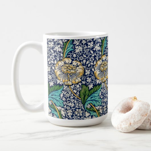William Morris Art Blue Mug (Avec donut)