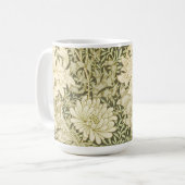 William Morris Art Chrysanthème Olive Green Mug (Devant gauche)