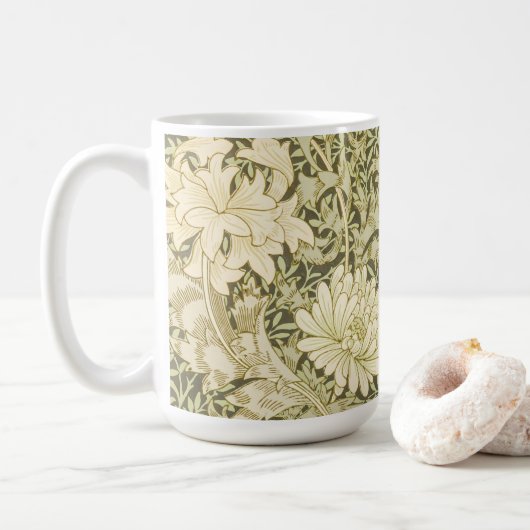 William Morris Art Chrysanthemum Olijfgroene Mok (Met donut)