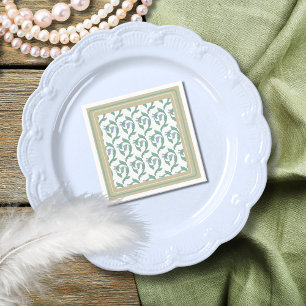 William Morris Art Deco Bloemrijke Groene Ranken Servet