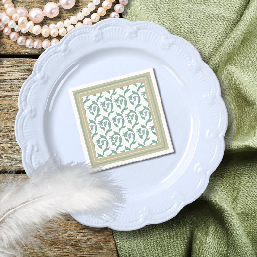 William Morris Art Deco Bloemrijke Groene Ranken Servet