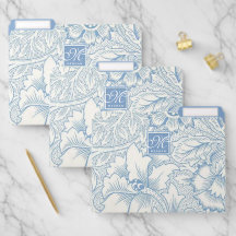 William Morris, Art Nouveau Blauw Acanthus Monogra