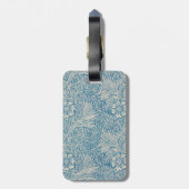 William Morris, Art Nouveau Blue Marigold Monogram Bagagelabel (Achterkant verticaal)