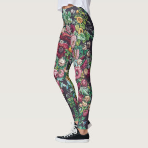 William Morris Art Nouveau Calico Chintz Patroon Leggings